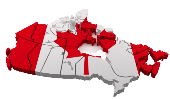 Canada flag map